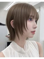 サンド 名古屋(sand) ミディアムレイヤーハッシュカットシャギーボブレイヤー黒髪小顔