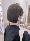 ホワイトグレージュミニウルフデジタルパーマチェリーブラウン