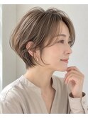 大人ショート　白髪ぼかし　脱白髪染め　ハイライト40代50代60代