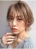 【神田安優奈】ミルクティーカラー小顔ショートボブ