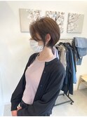 ナチュラルベージュカラー×くびれショートボブ