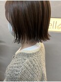 切りっぱなし/ミディアム/ベージュ/赤み消しカラー/ブリーチなし