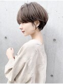 大人可愛い前髪ありのひし形マッシュショートパーマ20代30代