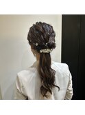 ローポニーヘアアレンジ