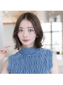 大人かわいい前髪セシルカットココアブラウンフリンジウェーブ