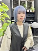 韓国風《ペールブルー》ハイトーン/ケアブリーチ/ダブルカラー