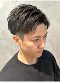 メンズ刈り上げショートアップバング