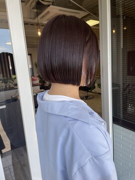 リュンヌ 門前仲町(lune) 切りっぱなしボブハイライトベージュカラーショートレイヤーロブ