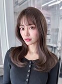 メルティカラー似合わせカットフェミニンロング韓国レイヤー