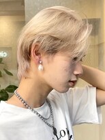 サンクマーケット 渋谷(cinq MARKET) 渋谷メンズブリーチカラーミルクティーベージュセンターパート