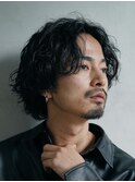 渋谷大人プードルパーマメンズミディアムパーマ波巻きスパイラル