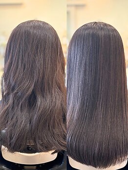 『縮毛矯正の不自然なストレートが嫌だ..』そんなお悩みをお持ちの貴方へ。ぜひ一度、当店にお任せ下さい！