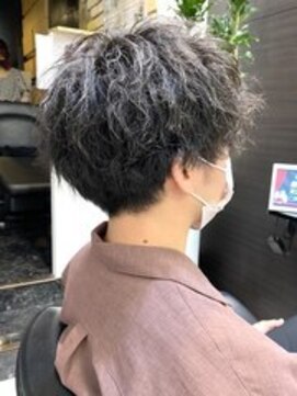 アルファ(alpha) サーフカール/フェザーパーマ/ブルーブラック/刈り上げセンター