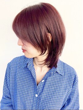 モリオフロムロンドン 松戸店(Morio from London) 【松戸 アイダ】おしゃれウルフレイヤー×ワインレッドカラー