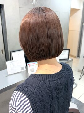 ヴェイン 渋谷(vain) 柔らかカラーと相性抜群◎透け感ボブピンクブラウン