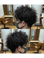 ネイビー(NAVY)&nbsp;人気質感のツイストスパイラルに波ウエーブをミックス☆