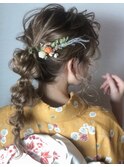 浴衣ヘア☆たまねぎ編み下ろし