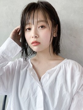 アイティー バイ アルバム 浦和店(IT by ALBUM) ウェットボブ_ココアブラウンフリンジウェーブ_27594