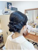 和装着付け着物シニヨンアレンジ【エクステ/立川/浴衣/立川】