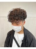 メンズ カット パーマ 刈り上げ リーゼント 前下がり 波巻き