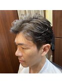 大人パーマ/ツーブロックマッシュ/ハイライト/束感/波巻き
