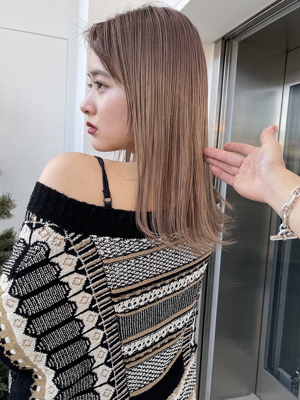 ※*♡様 ＊大人ローズミルクティー✖️ベージュゴールド＊トップエクステ/アッシュ アッシュミルクティー P-21 ベージュ シール エクステ 人毛 ロング