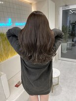 ロンドメリア 天神大名店(Lond Melia)&nbsp;★斜めバングミディアムヘアグレージュカラーシルキーベージュ★