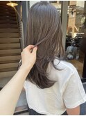 【松本咲花】オリーブグレージュ夏カラー透明感カラー韓国ヘア
