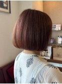 切りっぱなしボブ/ブラウンカラー