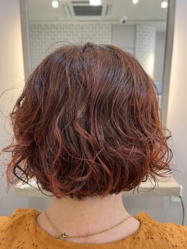 トーチ ヘアーアンドヘッドスパ 銀座通り本店(TORCH hair & head spa) ボブパーマ × オレンジカラー