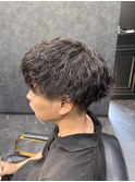 カット×波巻きパーマ
