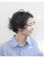 エルレ(Elure)&nbsp;ショートボブ#パーマ#黒髪#センター分け#浜松#浜北#磐田#三ヶ日