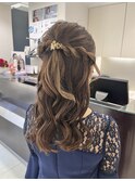 結婚式ヘア/パーティーセット/ヘアセット/ハーフアップ