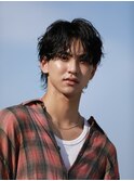 黒髪パーマ 波巻きパーマ シャドウパーマ ツイストスパイラル 