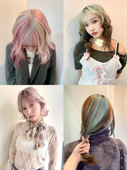 カシェル(cashel kishaba)の写真/人気のブリーチなしダブルカラー/ハイトーンカラーが得意◎髪の状態や理想に合わせてカラーをご提案！