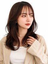 ファルベ(Farbe) 黒髪/オリーブグレー/小顔に見せるヘア/ココアベージュ/レイヤー