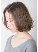 ひし形シルエット毛先パーマふんわりワンカールボブ 担当畑