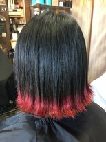 オーバーキャプテンネイキッド(OVER CAPTAIN NAKED) ボブ毛先レッドカラー