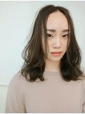 前髪レイヤーで小顔力up ↑カジュアルセミディ☆