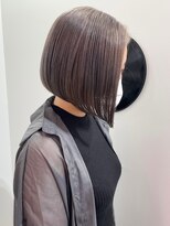 デート 下北沢(DATE)&nbsp;前下がりタッセルボブオリーブベージュカラー切りっぱなしボブ◆