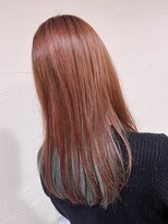 アプリティア&nbsp;【オレンジブラウン×水色インナーカラー】　別府／大分