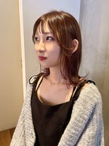 アンド アノン(and anon)&nbsp;秋色イルミナカラー 外ハネセミロング 小顔　レイヤーカット