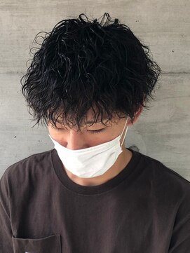 インタークロス 爽やかメンズ☆無造作ツーブロックマッシュナチュラル黒髪