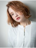 ブラッドオレンジラフふんわりカール金髪ボブx志木10代20代30代