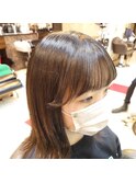 前髪オイルストレート