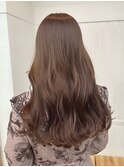 大人レイヤー韓国くびれヘア波巻きウェーブレッドブラウン立川