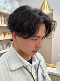 メンズカット/センターパート/ニュアンスパーマ/韓国風/眉カット