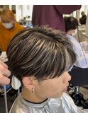 メンズセンターパート