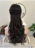 編み込みハーフアップ/梅田ヘアセット