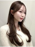 韓国風/レイヤー/小顔/前髪カット/髪質改善/グレージュ/透明感